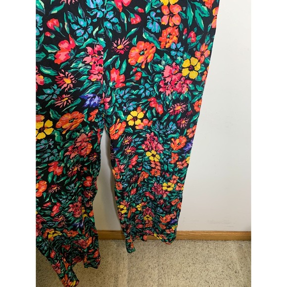 MNG Casual Womens Romper Size 4 Floral Print Body Suit Cloth Buttons Open Back - Picture 3 of 11